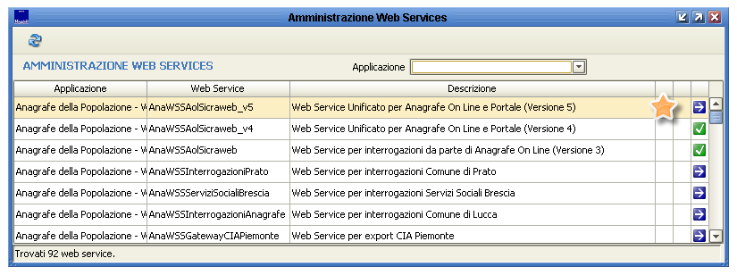 Attivazione Webservices